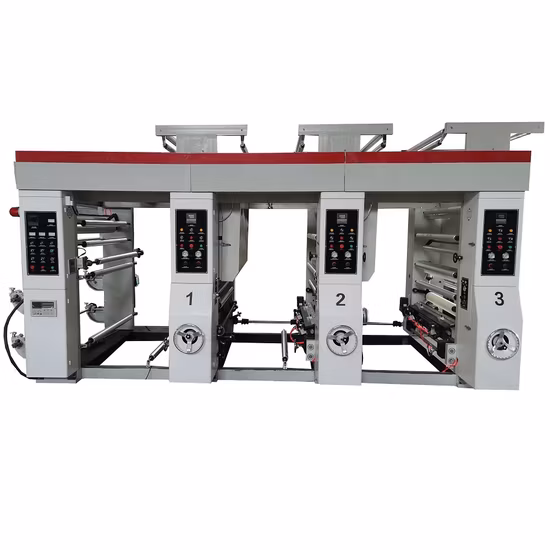 高速 PVC UV 箔 BOPP PE インライン大判 2 4 5 6 カラーラベル紙コッププラスチックフィルムバッグフレキソ印刷機価格